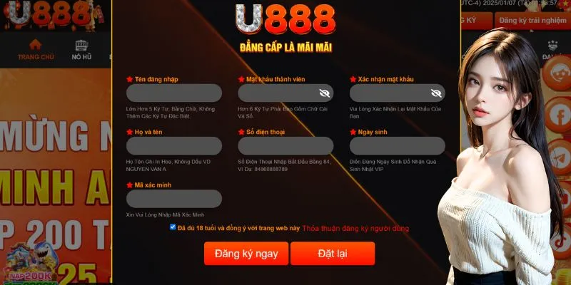 Đăng ký U888 dễ dàng